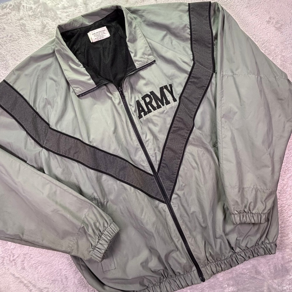 Skilcraft Mens Army IPFU Training Jacket‎ Medium Long Gray Reflective Chevron